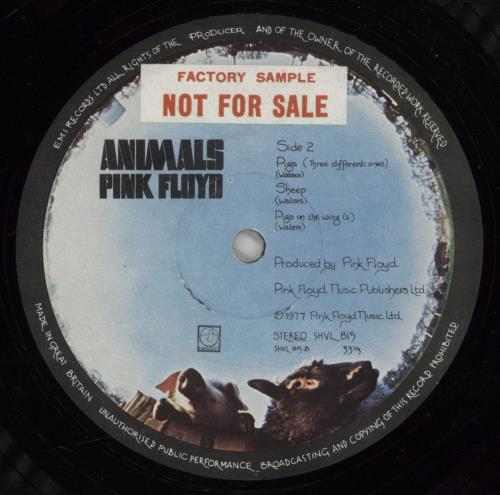 Pink Floyd Animals ファクトリサンプル UKオリジ1stプレス Pink Floyd Animals ファクトリサンプル UKオリジ1stプレス Pink